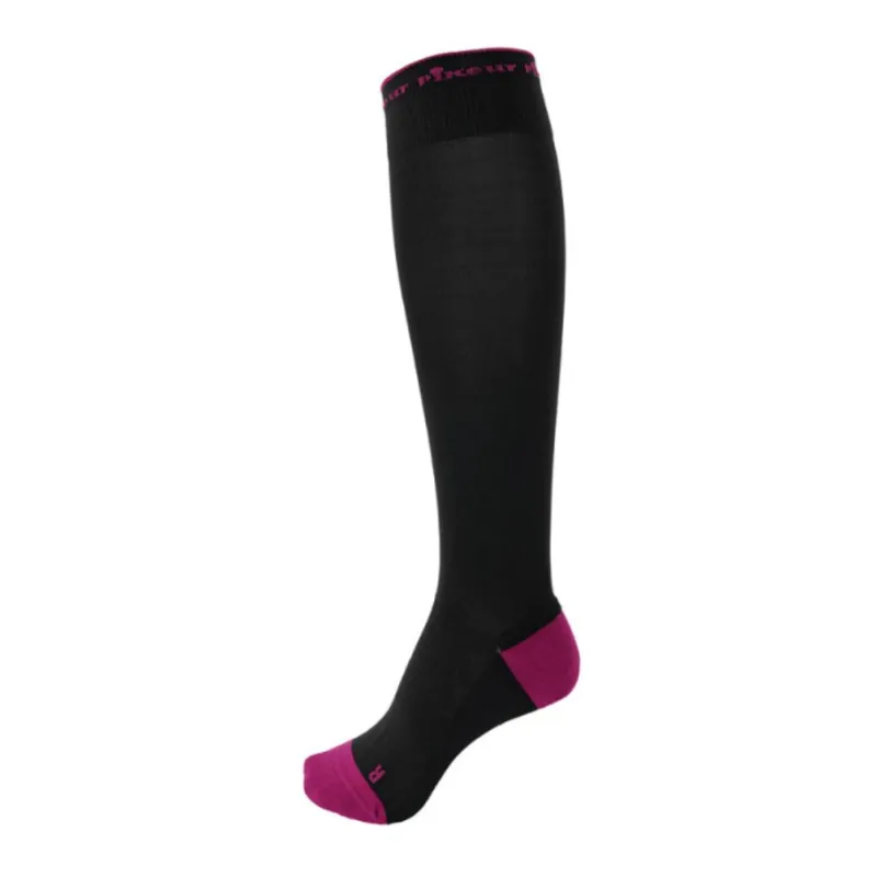 Pikeur Knee Length Socks with Contrast Toe and Heel - Grey/Grapevine